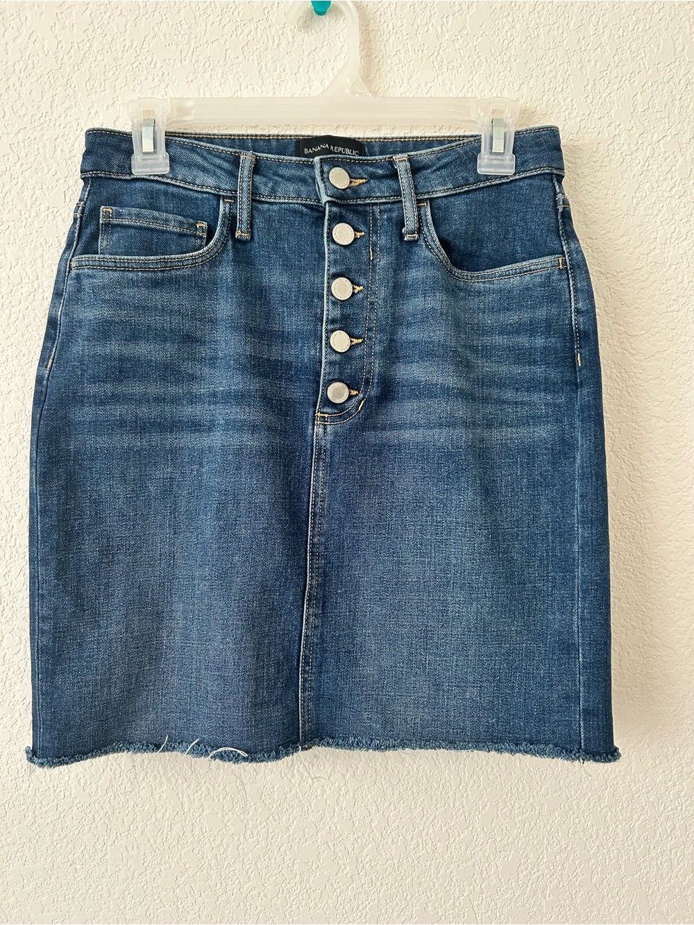 Banana Republic Light Blue Denim Skirt with Button Front